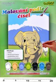 Malování podle čísel - Slon - Vybarvování podle čísel pro děti Malování podle čísel - Slon