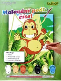 Malování podle čísel - Opice - Vybarvování podle čísel pro děti Malování podle čísel - Opice
