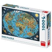 Puzzle Kreslená mapa světa 1000 dílků - Puzzle KRESLENÁ MAPA SVĚTA 1000 Puzzle NOVÉ