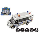 Auto Policie dodávka 15cm kovová s plastovými doplňky na baterie se světlem se zvukem na z - Auta, letadla, lodě, vláčky Auto Policie dodávka 15cm kovová s plastovými doplňky na baterie se světlem se zvukem na zpětné natažení