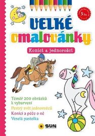 Velké omalovánky Koníci a jednorožci - Omalovánky koní Velké omalovánky Koníci a jednorožci