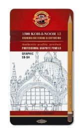 Koh-i-noor tužka grafitová grafická 5B–5H souprava 12 ks v plechové krabičce - Tužky a mikrotužky Koh-i-noor tužka grafitová grafická 5B–5H souprava 12 ks v plechové krabičce