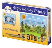 Magnetické divadlo Krtek s dřevěnými figurkami v krabici - Magnetické stavebnice Magnetické divadlo Krtek