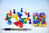 Člověče, nezlob se! náhradní figurky dřevo + 2 kostky - Deskové hry Člověče, nezlob se! Člověče nezlob se - náhradní dřevěné figurky 24 ks + 2 kostky