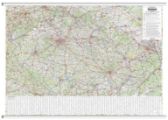 Česko - nástěnná automapa 1:360 000 s plastovými lištami (1360x970mm)