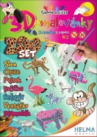 3D omalovánka A4 - SET ZOO 7 zvířat 