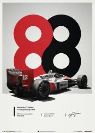 Plakát McLaren MP4/4 - Ayrton Senna - 1988 - San Marino GP, 50x70cm