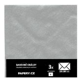 Barevná obálka 155X155 STŘIBRNÁ METALICKÁ, 3 kusy, 100 gm2, olizová HBLR 053