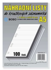 Náhradní listy A5, linka, 100 listů