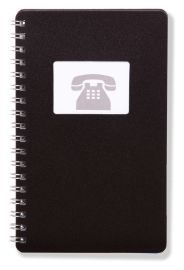 Kroužkový telefonní zápisník 100 x 160 mm, černý