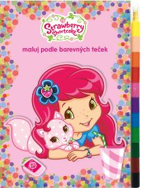 Strawberry - Maluj podle barevných teček + maxi voskovky - Spojovačky pro děti Strawberry - Maluj podle barevných teček + maxi voskovky