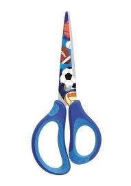 Keyroad Školní nůžky Tattoo Soft 15 cm - modré - Nůžky Keyroad Školní nůžky Tattoo Soft 15 cm - modré