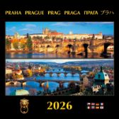 Nástěnný kalendář Praha 2026 Půlený