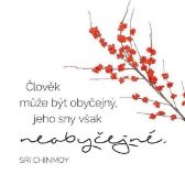 Korkový podtácek s citátem - Člověk může být obyčejný, jeho sny však  neobyčejné