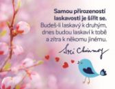 Magnet na lednici - Samou přirozeností laskavosti je šířit se. Budeš-li laskavý k druhým, - Sri Chinmoy - Magnety Magnet na lednici - Samou přirozeností laskavosti je šířit se. Budeš-li laskavý k druhým, dnes budou laskaví k tobě a zítra k někomu jinému.