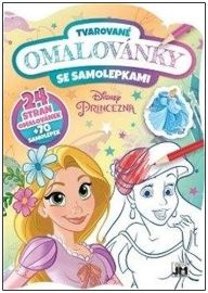 Princezny - Tvarované omalovánky se samolepkami - Omalovánky princezny Princezny - Tvarované omalovánky se samolepkami