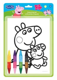 Omalovánkový set s oboustrannými voskovkami Prasátko Peppa