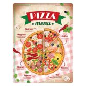 Plechová cedule: Pizza menu - 30x40 cm