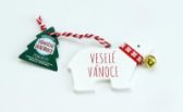 Vánoční dekorace lední medvěd VESELÉ VÁNOCE