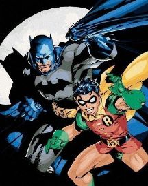 Malování podle čísel 40 x 50 cm Batman a Robin