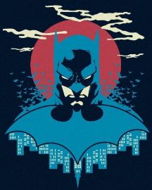 Malování podle čísel 40 x 50 cm Batman - v modré a červené