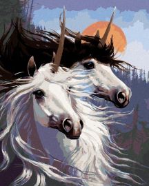 Malování podle čísel 40 x 50 cm - Pár jednorožců Northern Promotions