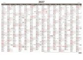 Kalendář nástěnný 2027 - Plánovací roční mapa A1 bezobrázková