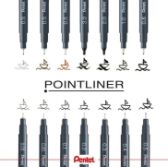 Pentel 0,4 black Pointliner S20P – 4A - Linery do školy Pentel 0,4 black Pointliner S20P – 4A