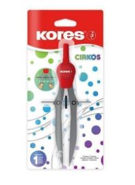Kores Plastové kružítko CIRKOS červené/šedé - Kružítka Kores Plastové kružítko CIRKOS červené/šedé