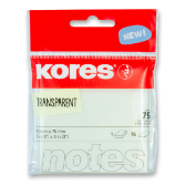 Kores Transparentní samolepicí bloček 75x75 mm