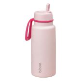 Nerezová termolahev s brčkem 1l - pink paradise - Láhve na pití 1 000+ ml Nerezová termolahev s brčkem 1l - růžová