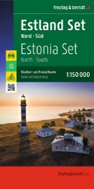 Estonsko - sever a jih 1:150 000 / silniční mapa
