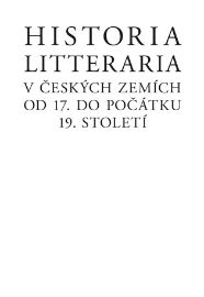 Historia litteraria v českých zemích od 17. do počátku 19. století