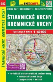 Štiavnické vrchy, Kremnické vrchy 1:40T/482 Turistická mapa SHOCart