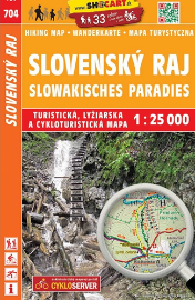 SC 704 Slovenský raj 1:25 000 - Mapy Slovensko Slovenský Raj 1:25T/704 Turistická mapa SHOCart