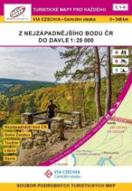 VIA CZECHIA – Centrální stezka, box 1, Z nejzápadnějšího bodu ČR do Davle 1 : 25 000