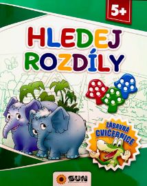 Hledej rozdíly - Zábavná cvičebnice 5+ - Hádanky, hlavolamy a kvízy pro děti Hledej rozdíly - Zábavná cvičebnice 5+