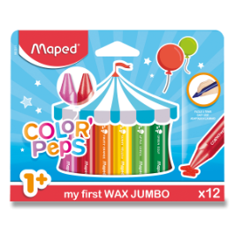 Voskovky Maped Color'Peps Wax Jumbo - 12 barev, trojhranné