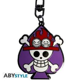 ONE PIECE Kovová klíčenka - Lebka Ace