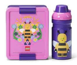 Svačinový set (láhev a box) LEGO® Bee - fialová