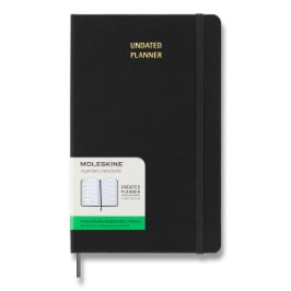 Diář Moleskine UNI, tvrdé desky - L, týdenní, nedatovaný, černý