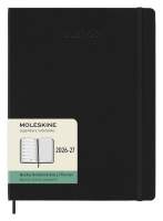 18měsíční diář Moleskine 2026-27 - tvrdé desky, XL, týdenní, černý