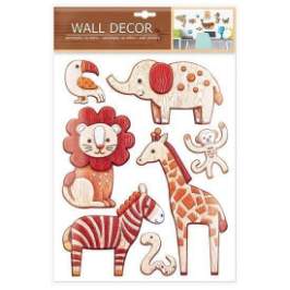 Wall decor Zvířátka - samolepící dekorace 27x41 cm