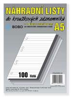 Náhradní listy A5, linka, 100 listů
