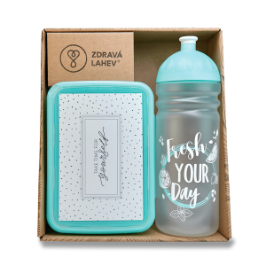 Set Zdravá lahev 0,7 l a Zdravá sváča Fresh - tyrkys