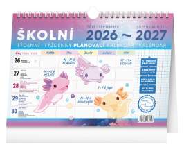 Školní plánovací kalendář s háčkem 2027, 30 x 21 cm