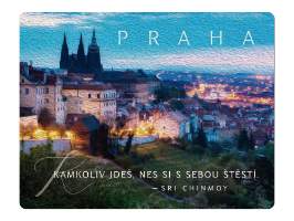 Magnet na lednici Praha "Kamkoli jdeš, nes si s sebou štěstí"