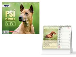 Kalendář 2026 stolní mini Psí plemena