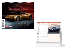 Kalendář 2027 stolní mini Automobily