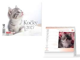 Kalendář 2027 stolní mini Kočky